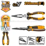 Ingco | High Leverage Long Nose Pliers (HHLNP28200) - 8 inch