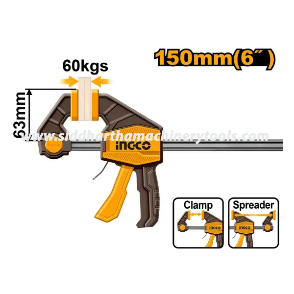 Ingco | Quick Bar Clamp (HQBC01601) - 6 inch